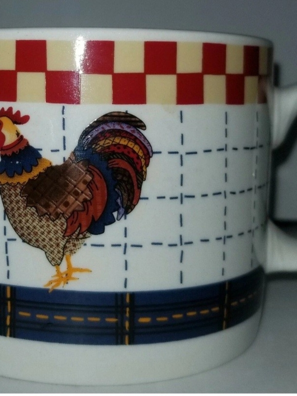 Calico Rooster Oneida Majesticware Ceramic Mug Lasie Beck 2000